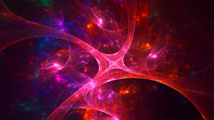 3D rendering abstract colorful fractal light background