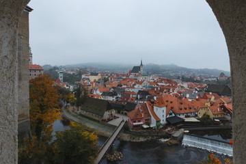 Autumn scenery of Cesky Krumlov, Czech