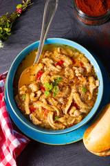 flaczki - fresh and spicy tripe soup with herbs