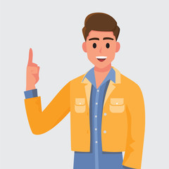 Man have good idea.Great idea concept. .Vector illustration cartoon character.