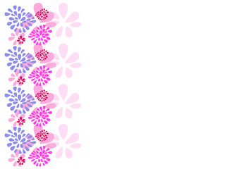 Obraz na płótnie Canvas abstract simple background with flowers (pink, purple, blue), vector illustration