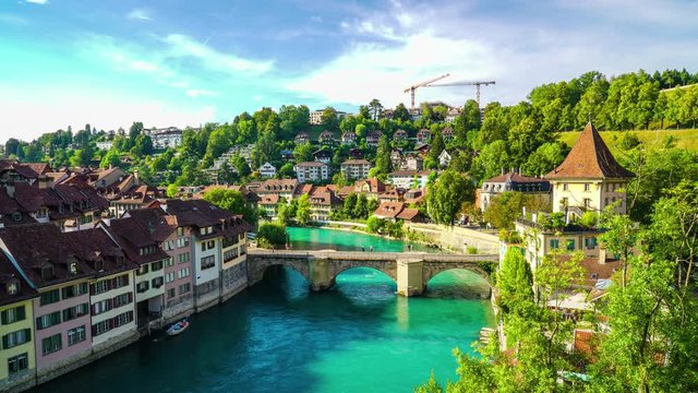 timelapse Bern City in Switzerland