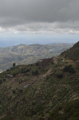 old abandoned castle trekking in the edge of Amendolea Bova national park Aspromonte
