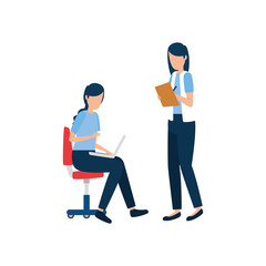 Businesswomen design, Woman business management corporate job occupation and worker theme Vector illustration