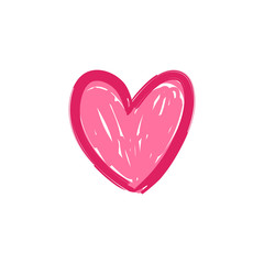 Hand drawn heart illustration. Love symbol doodle.