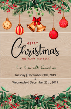ready to print christmas banner vertical christmas office use business hours federal holidays poster greeting cards headers