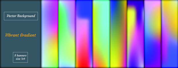 Modern cover template design. Set of trendy colorful gradient vector illustrations. Background for flyer, social media post, screen, mobile app, wallpaper