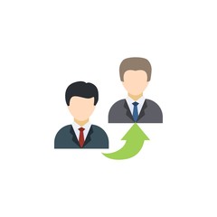 referral creative icon. flat multicolored illustration. From Human Resources icons collection. Isolated referral sign on white background