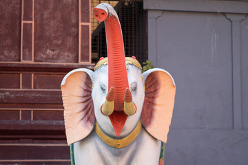 Elephant statue at Temple of Sri Kailawasanathan Swami Devasthanam Kovil, the oldest Hindu temple in Colombo dating back to the 1700s