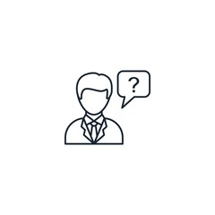 hr questions creative icon. line multicolored illustration. From Human Resources icons collection. Isolated hr questions sign on white background