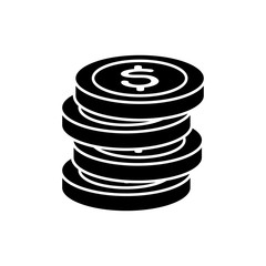 silhouette of pile coins money cash isolated icon vector illustration design