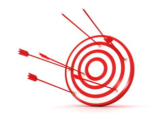 Arrows hitting the center of target - success business concept