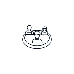 staff creative icon. line multicolored illustration. From Human Resources icons collection. Isolated staff sign on white background