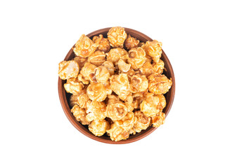 Caramel popcorn in bowl