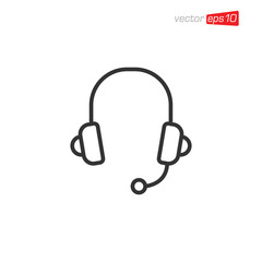 Headphone Icon Design Vector Template