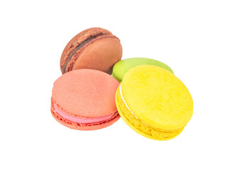 Four multicolored macaroons