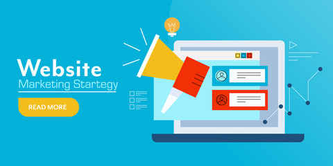 Website marketing, digital advertising, content promotion, social media, seo for online business development, customer engagement concept. Modern design web marketing banner template.