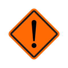 Hazard warning attention sign - stock vector, Warning, stop sign icon with exclamation mark - for stock.