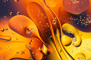 Close-up water and oil abstract in a rainbow lighting effect