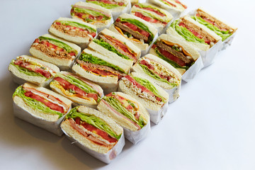 Various take out sandwich cross section