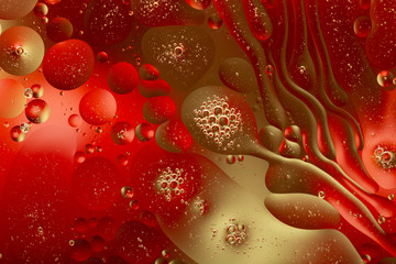 Close-up water and oil abstract in a rainbow lighting effect