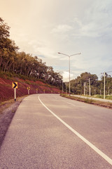 car road with hill nature