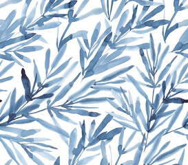  watercolorl pattern with tropical leaves 