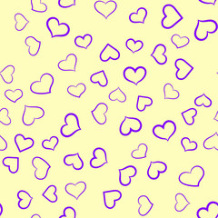 Hearts for Valentine's Day. Romantic feeling and love. Seamless vector EPS 10. Abstract geometric pattern. Multicolor Figures. Texture for print and Banner. Flat style