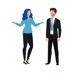 Fototapeta premium business couple elegant avatar character vector illustration design