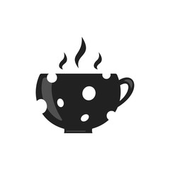 Coffee and tea cup . Teatime mug vector icon in cartoon style.