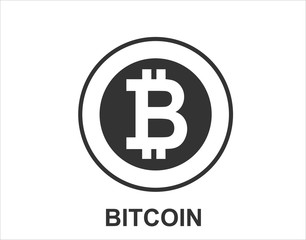 Bitcoin sign icon for internet money. Blockchain based secure cryptocurrency. Isolated vector illustration.