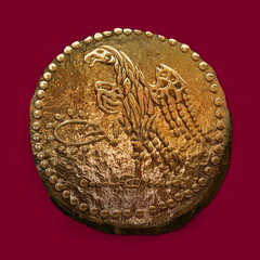 A digital illustration of the ancient Dacian Koson Gold Coin.