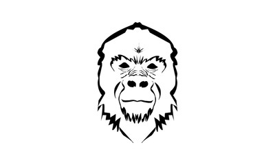Creative coloring Gorilla vector.  vector isolated on white background