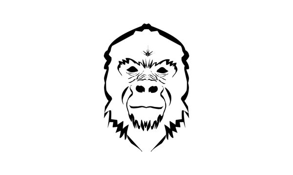 Creative coloring Gorilla vector.  vector isolated on white background