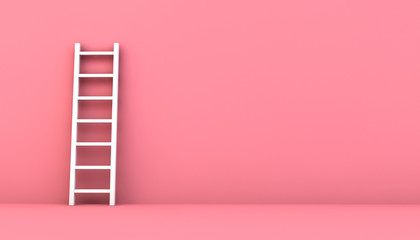 step ladder on a pink wall © Mclittle