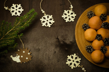Christmas decorations on a dark background