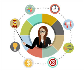 Digital marketing vector concept. Vector flat design illustration.