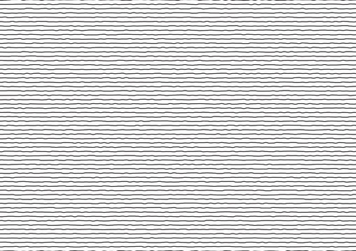 Abstract thin black stripes rough horizontal lines on white background.