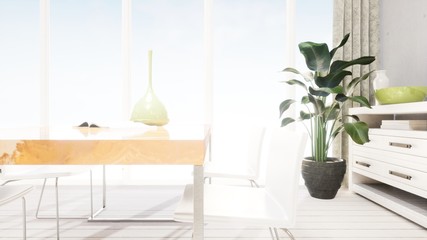 Modern design living room interior in Scandinavian style . 3D rendering