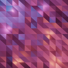 Mystical amethyst background of triangles of purple, pink and blue colors. Low poly abstract background for modern designs.