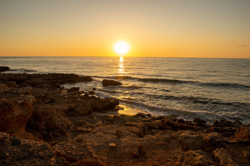 The Oropesa coast of the sea at sunrise