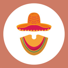 mexican culture hat with poncho