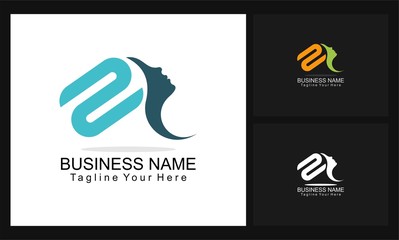 letter s & face concept design beauty logo