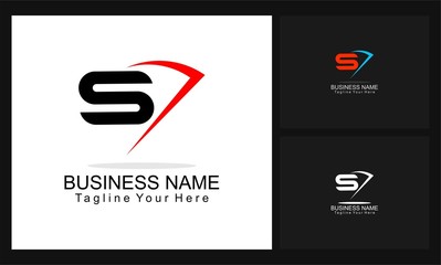 letter s, number 7 concept design business logo