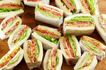 Various take out sandwich cross section