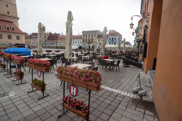 view of the main square at the Brasov