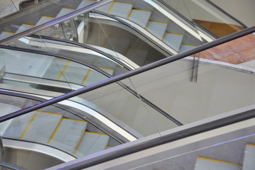 image of escalator indoor at shopping center for clients. 