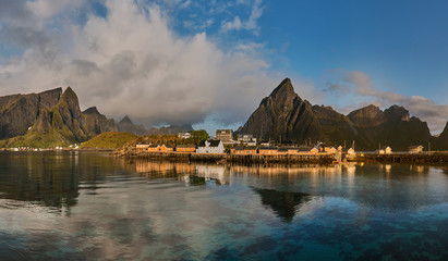 Sakrisøy, Lofoten, Norway, color landscape
