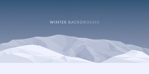 Mountain range in cloudy day vector background. Winter backdrop mountain landscape vector illustration. Monochrome stock vector illustration. 