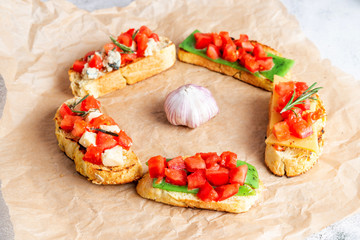 Italian bruschetta is a circle